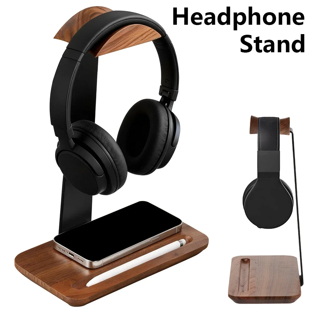 Headphone Stand Desk - Supporto Universale per Cuffie in Legno