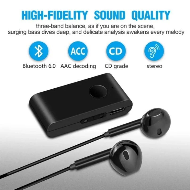 Bluetooth Adapter Receiver - Ricevitore Audio Bluetooth 5.0 con Auricolari