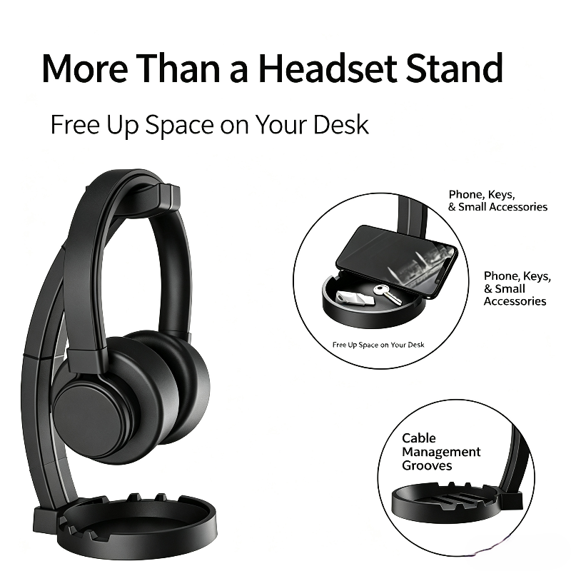 Supporto per cuffie con vassoi - Headphone Stand Desk recensione e prezzo