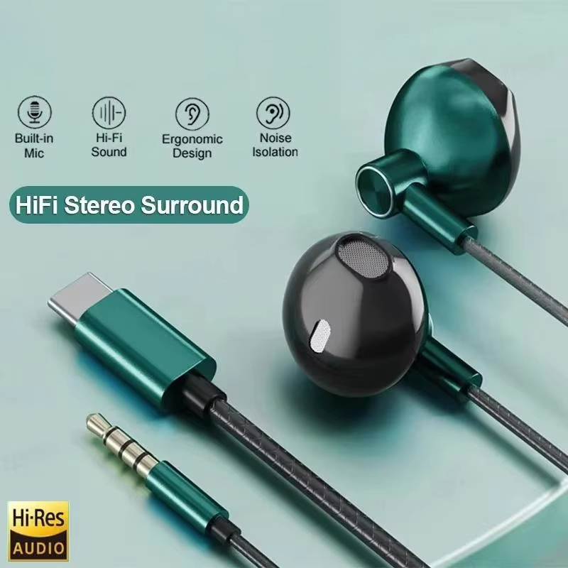 Tipo C 3.5mm HIFI Stereo Auric - Wired Earphone Mic recensione e prezzo