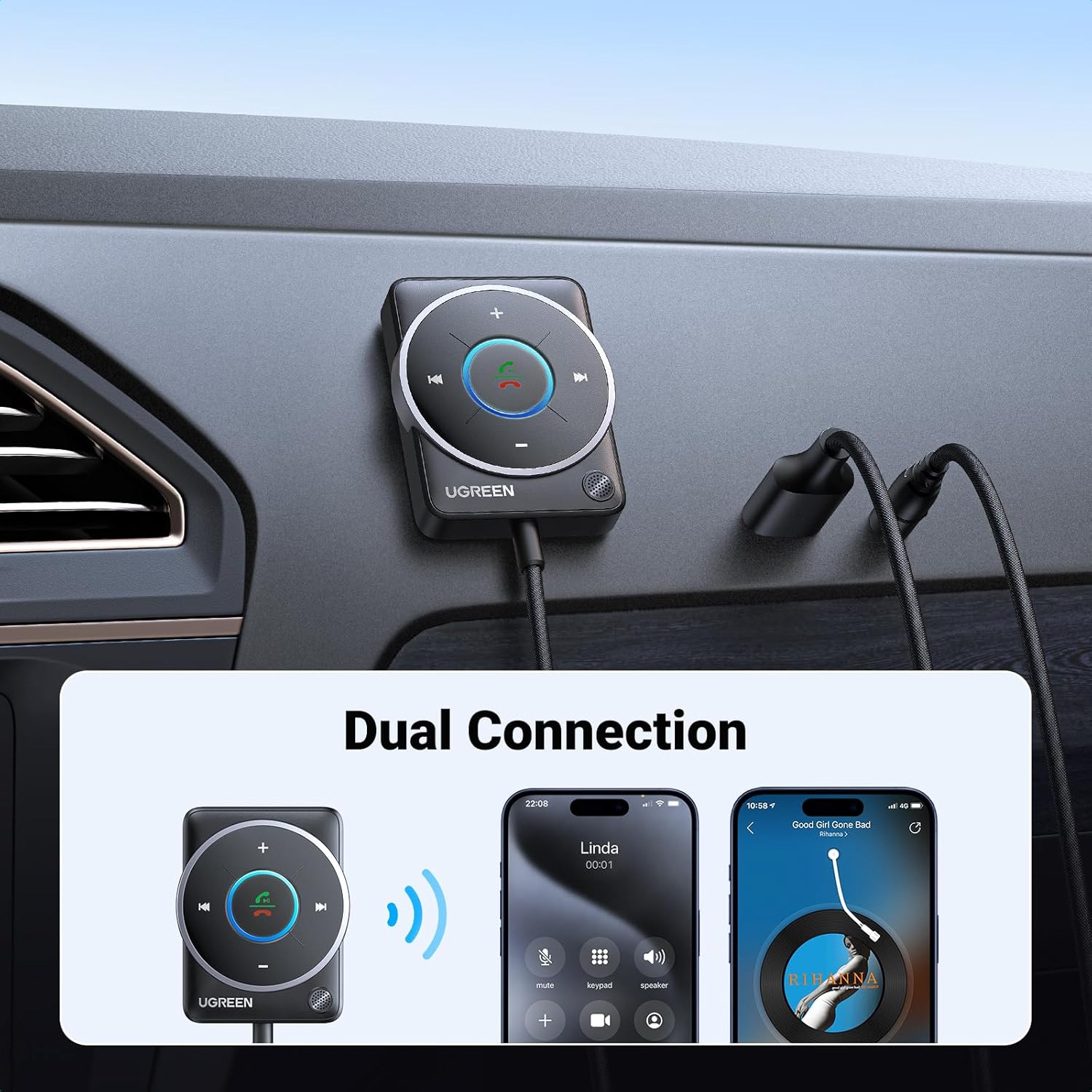 UGREEN Adattatore per auto Aux - Bluetooth Adapter Receiver recensione e prezzo